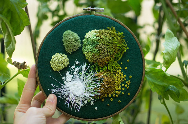 立体苔藓刺绣