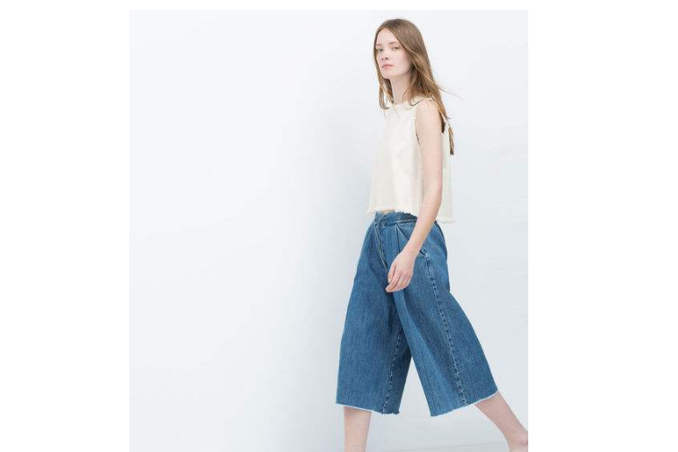 牛仔阔腿裤搭配什么上衣?zara牛仔阔腿裤怎么搭? 牛仔阔腿裤搭配什么上衣?zara牛仔阔腿裤怎么搭?